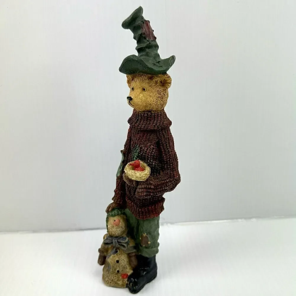 Boyds Bears Tall Bear Statue In Sweater With Snowman Vintage Collection